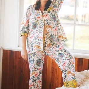 COPY - Anthropologie Kelly Louise Judd Forest Fable Flannel Pajama Set Pants L …